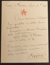 Peintre Adolphe APPIAN autographe