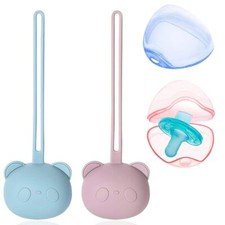 Boite a Sucette Bebe 2pcs Boîte De Rangement en Silicone pour Sucette 2 pcs S...