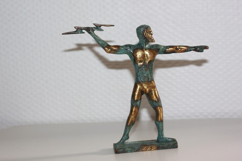 Sculpture statue zeus bronze - sculpture,