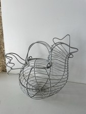 panier à oeufs en fil de fer blanc Forme Poule deco collection cuisine Pâques 🐣