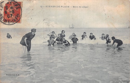Scenes plage bain de - scenes,