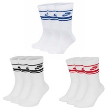 Nike Unisexe 3er Paquet Chaussettes - Everyday Essentiel Rayures,Unicolore Blanc