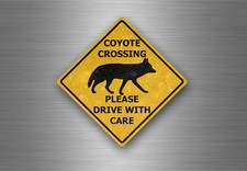Autocollant sticker panneau route australie coyote crossing