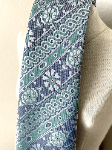 Cravate bleu mauve vert - mauve, japon