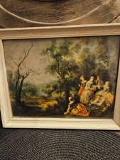  LITHOGRAPHIE ANCIENNE, encadrée ,Printemps : L'attrape-oiseaux, 1738 par Nicola