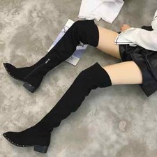 Bottes Cuissardes Femme Noir Or 3,5 Cm En Cuir Synthétique 9664