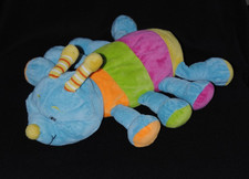 Peluche doudou milles pattes chenille bleu multicolore 38 cm de long TBE