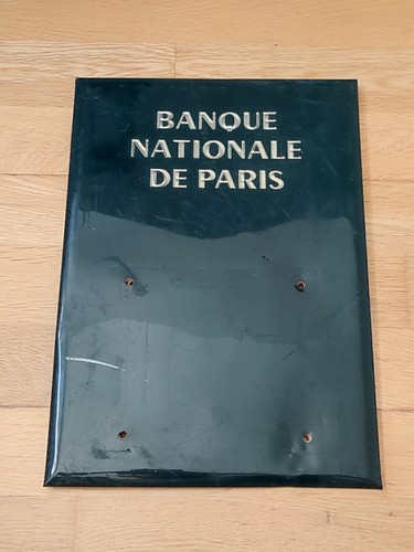 Plaque celluloïd banque - plaque,