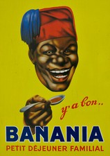 BANANIA,ancienne boite sucre banania, métal, tirailleur, boite banania, Massilly