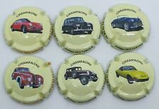 Série de 6 Capsules de champagne Moutardier Voitures anciennes essai RARE. TE