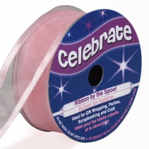 Mètres ruban rose organza - 4,