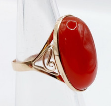 Bague cocktail vintage rose - or,