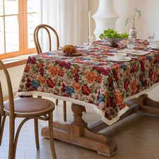 Large Flower Cotton Linen