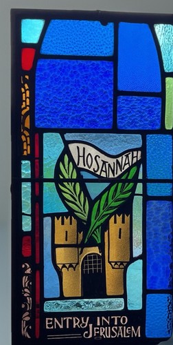 Antique church window palm - church, "palm