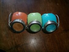 PRESENTOIR à EPICES en métal avec 3 BOCAUX en verre