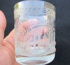 RARE VERRE gravé à la ROUE