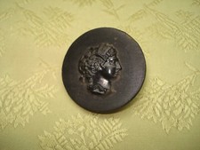 Bouton Ancien Tête de Cérès en Bois Durci Napoléon III - Button