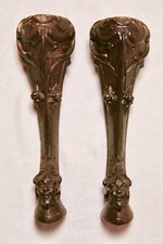 Fin XIXe / début XXe Paire Pieds Anciens Fonte décor Tête Grotesque FRANCE Art