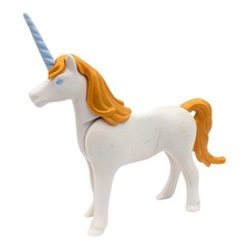 Playmobil licorne blanche/jaune petite fée magie médiévale figurine