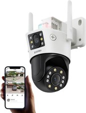 ZOSI 2.5K Camera Surveillance WiFi Exterieure sans Fil avec Double Objectif 360°