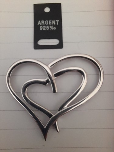 Pendentif cœur argent - pendentif, (grand)