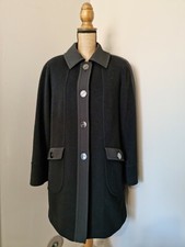 WEILL : SUPERBE MANTEAU NOIR LAINE VIERGE ANGORA NEUF VALEUR 650 E 