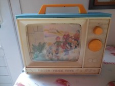 FISHER-PRICE TOYS Ancien ÉCRAN TÉLÉ MUSICALE Screen TV Music Box vintage