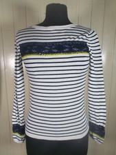 Petit Pull marinière blanc