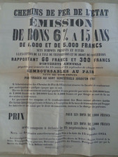 Affiche ancienne - chemin de fer - année 1934 - emprunt -