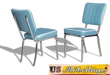 CO-25 Bleu Bel Air Meuble 4 Chaises Dîner de Cuisine Dans Style 50er Années