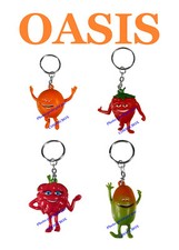Lot de 4 porte-clés OASIS figurine fruit pub keychain advertising figure figuren