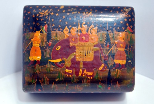 Boite indienne bois laqué - indienne,