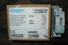 HAGER ERD225 CONTACTEUR HEURE CREUSE, 2 contact fermeture (NO), 25 AMPERES 24Vac