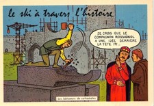 La course ski par l'histoire - Les bâtisseurs de cathédrales - dessin Gil