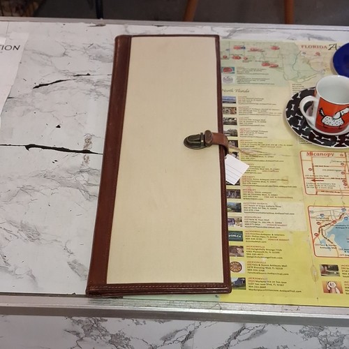 Vintage leather garment folder - vintage,
