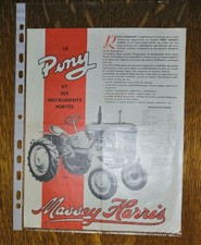 catalogue tracteur pony massey harris 1952