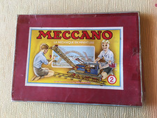 Ancienne boite Meccano N2 , année 50, bleu/or, avec 2 manuels , N2 et N2A