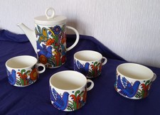 CAFETIÈRE ET 4 GRANDES TASSES VINTAGE ACAPULCO VILLEROY&BOCH