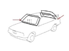 Joints de pare-brise avant et arrière en caoutchouc pour BMW E30 Coupé 513119...
