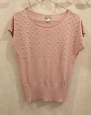 Pull rose perles viscose et