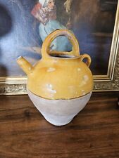 Cruche - Chevrette en Terre-cuite Vernissée Jaune Ancienne Poterie Art Populaire