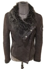 Très Beau Blouson Cuir Et Mouton Marron Ventcouvert 36/38 