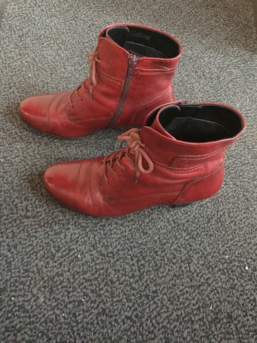 Bottines rouge cuir gabor - bottines,