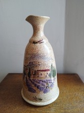 Pichet  Carafe Bouteille Ancien  Grès - Charme - Provençal Décor Lavande Signé 