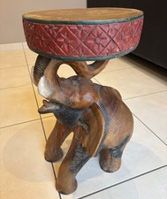 tabouret éléphant en bois massif. Sculpture vintage avec différent coloris 