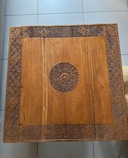 Table basse Bois massif Manguier sculptée Carrée TBE magnifique