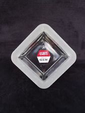 ancien cendrier en verre GILBEY'S LONDON DRY GIN Vintage des années 1960