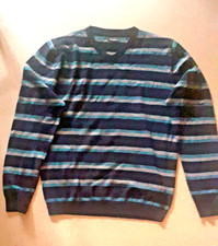 pull fin In Extenso homme taille L parfait état a rayures bleu, gris, marine