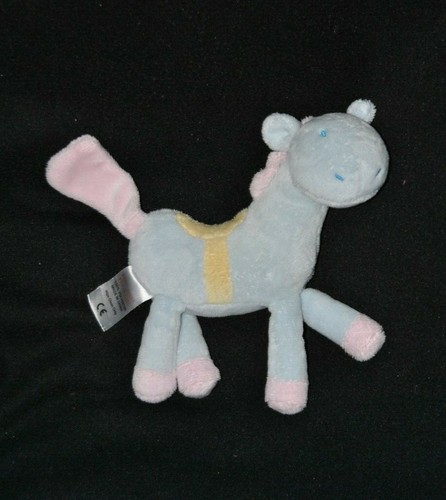 Peluche doudou cheval bleu