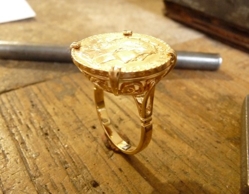Bague pièce francs - 20,